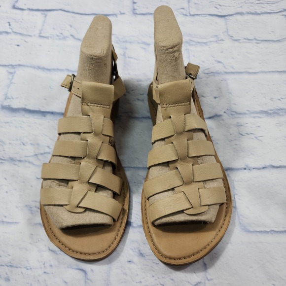 Timberland WOMENS SIZE 6.5 Earthkeepers Strappy Sandals Shoes Beige Leather - Picture 1 of 11